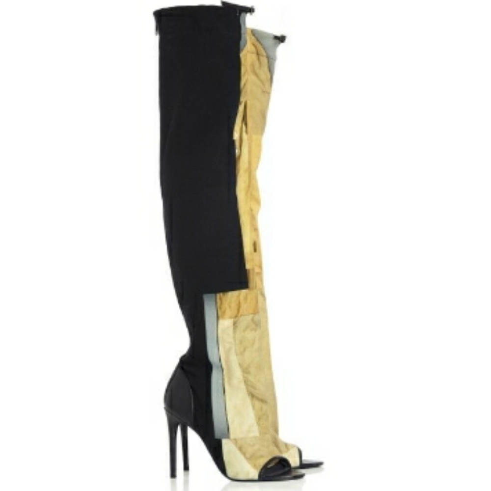 Acne Studios Moira Printed Wool‎ Leather Boots 38